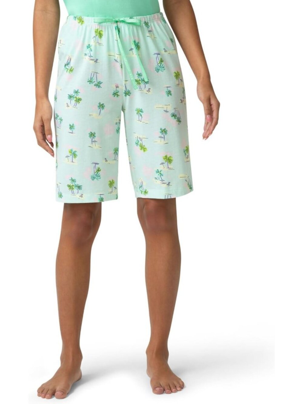 Soft Tropical Print Summer Pajama Set, Whimsical Beach Theme PJs for Vacation